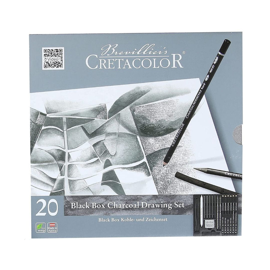 Cretacolor Black Box Charcoal Drawing Set – 20 Pieces