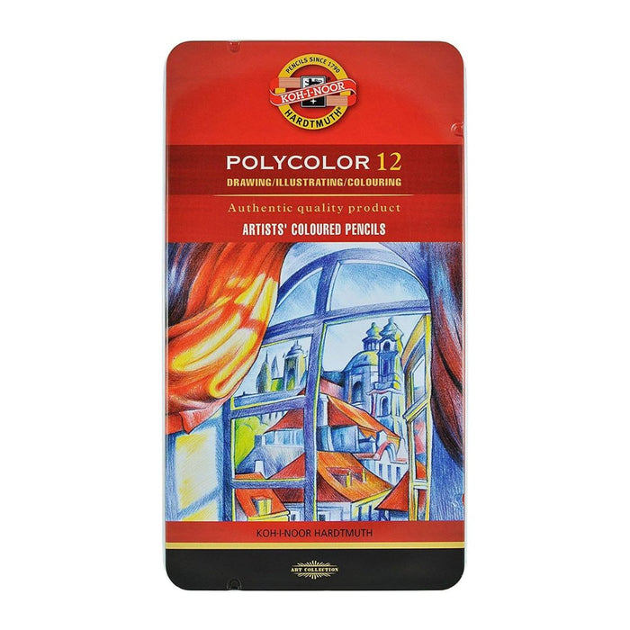 KOH-I-NOOR POLYCOLOR ARTIST'S COLOURED PENCILS - ASSORTED - SET OF 12 ...
