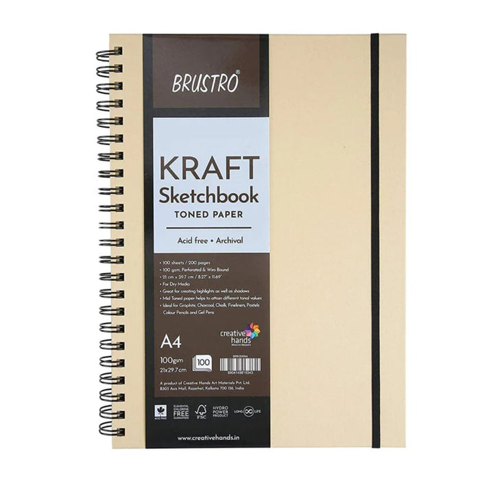 Brustro Toned Paper - Sketchbook Wiro Bound - A4