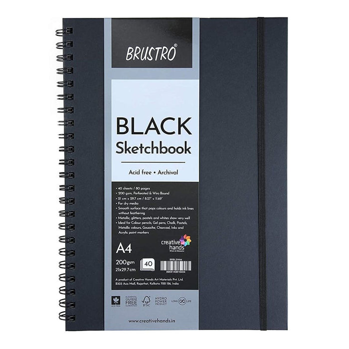 Brustro Black Sketchbook Wiro Bound