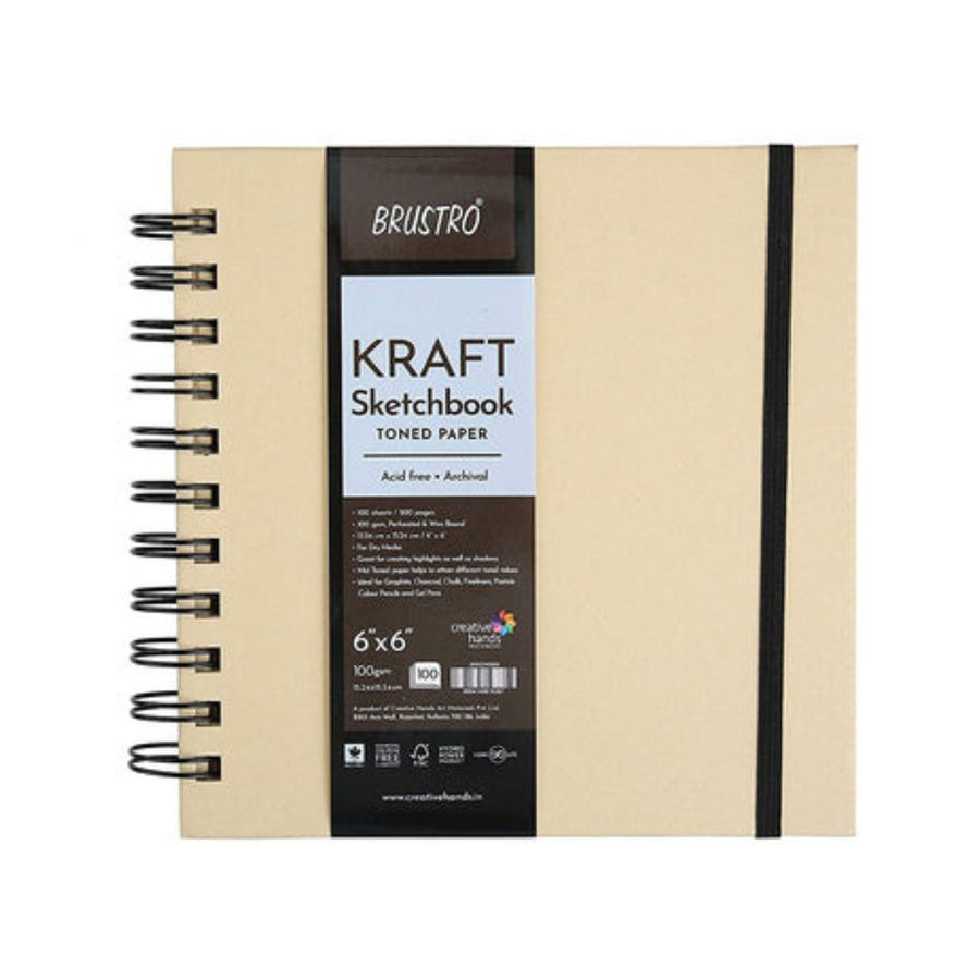 Brustro Kraft Sketchbook Toned Paper (6″ x 6″)