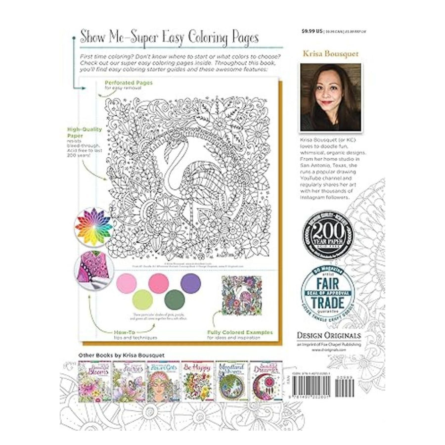 Design Originals KC Doodle Art Whimsical Animals Coloring Book