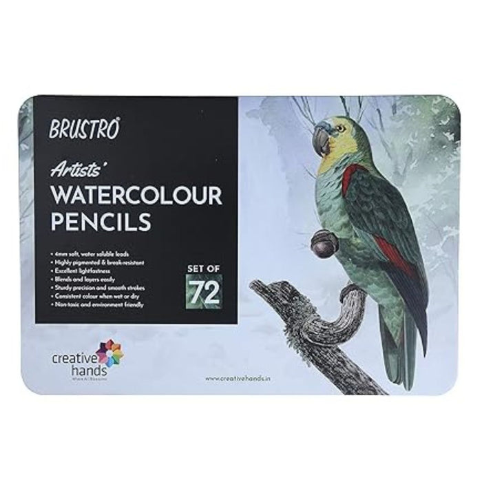 Brustro Artists Watercolour Pencil Set of 72 in Elegant tin Box