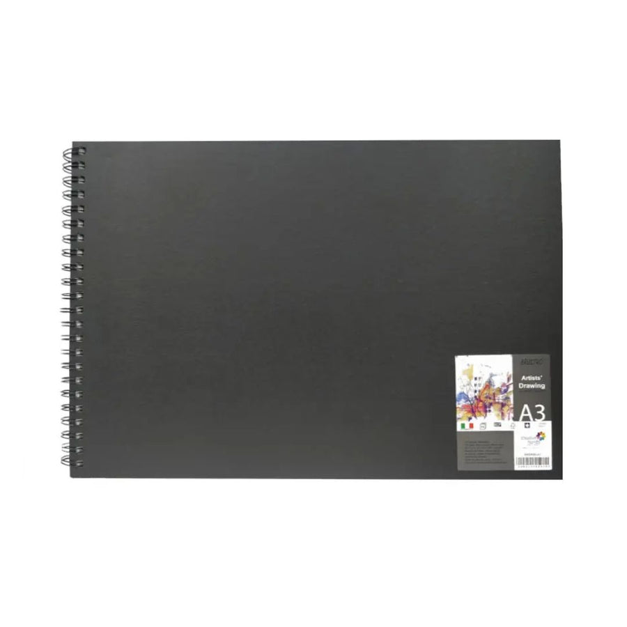 Brustro Artists’ Wiro Bound Sketch Book – A3 Landscape, 116 Pages, 160 GSM (Acid-Free)