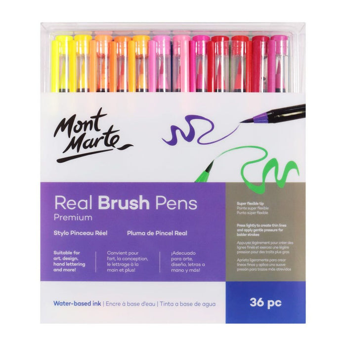 Mont Marte Real Brush Pens Premium – 36pc