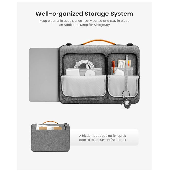 tomtoc Defender-A42 Laptop Briefcase – 13.5–14 Inch - Grey