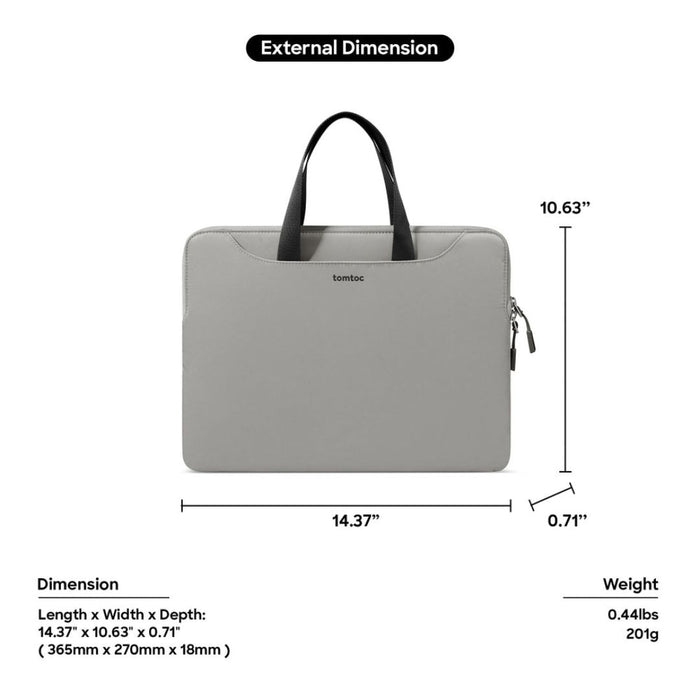 Tomtoc TheHer-A21 Laptop Handbag – 13.5–14 Inch, Gray