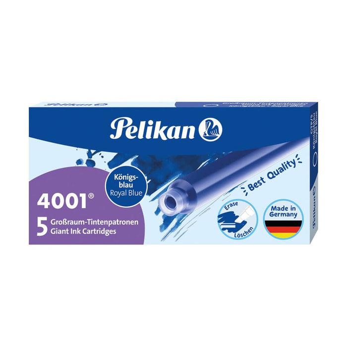 Pelikan GTP/5 Long Ink Cartridges – Royal Blue, Pack of 5