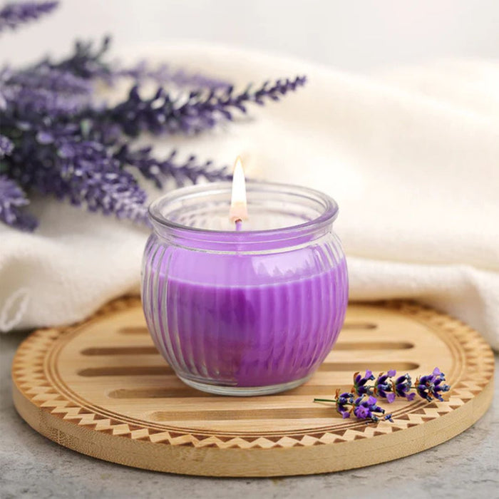 IRIS Ribbed Jar Scented Candle – Lavender