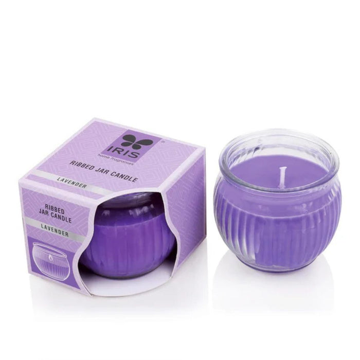 IRIS Ribbed Jar Scented Candle – Lavender
