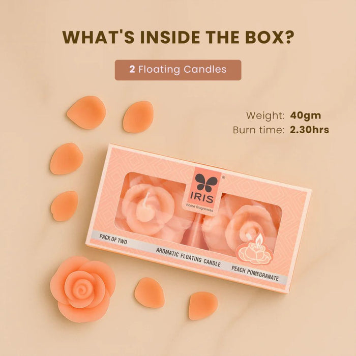 IRIS Peach Pomegranate Aromatic Floating Candles