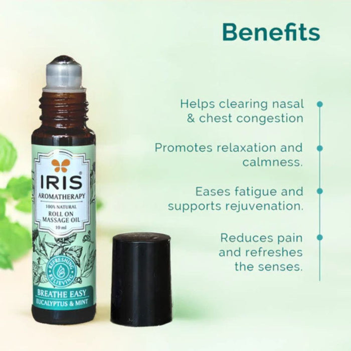 IRIS Aromatherapy Breathe Easy Roll-On Massage Oil - 10ml