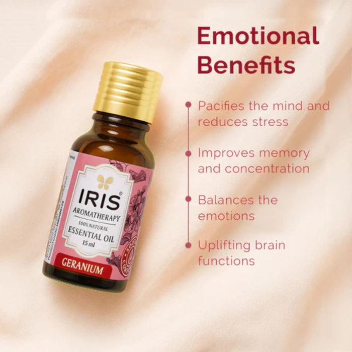 IRIS Aromatherapy Geranium Essential Oil - 15ml