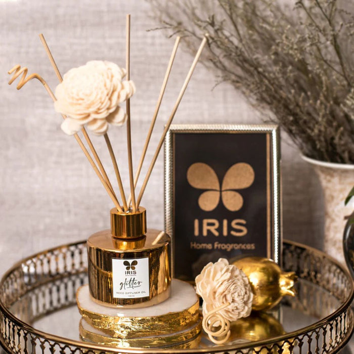 IRIS Glitter Reed Diffuser Set – Gold Musk