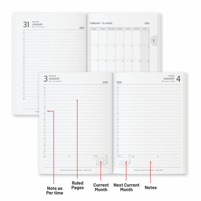 Anupam Flxy 2026 Diary – Dated Daily Planner