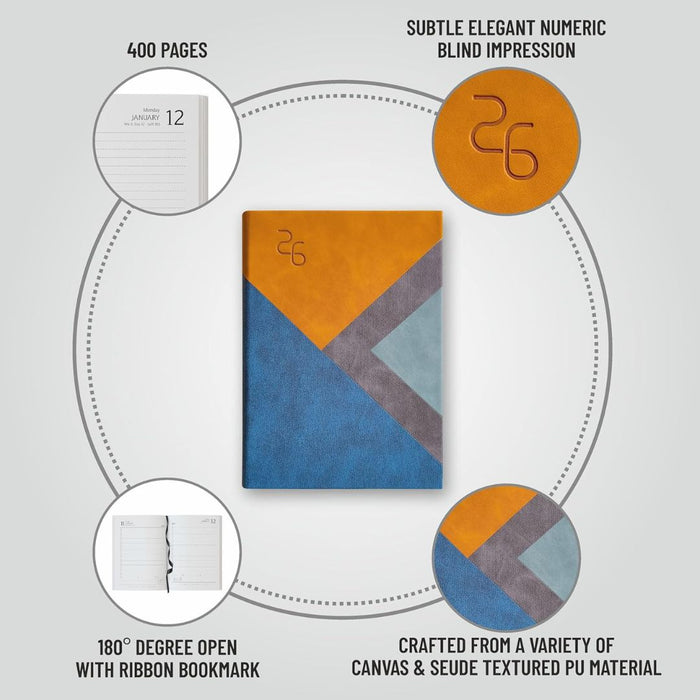Anupam Fuzen 2026 Diary – Dated A5 Daily Planner