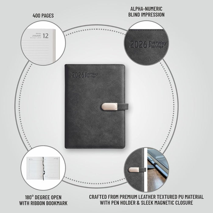 Anupam Crest 2026 Diary – Dated Daily Planner