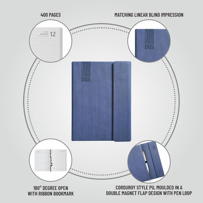 Anupam Bold 2026 Diary – Dated Daily Planner