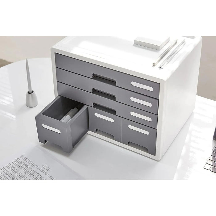 LITEM Combo File Cabinet 6-Drawer Desk Organizer with Label Index