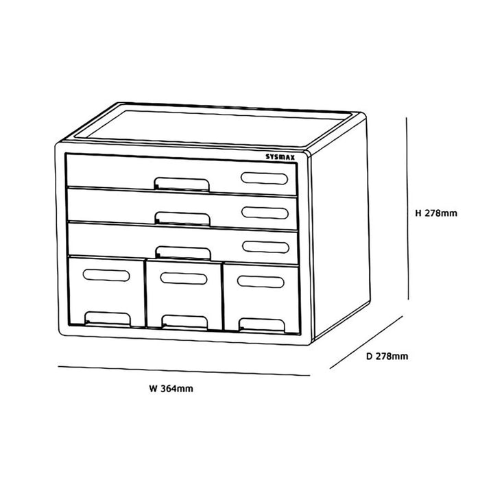 LITEM Combo File Cabinet 6-Drawer Desk Organizer with Label Index
