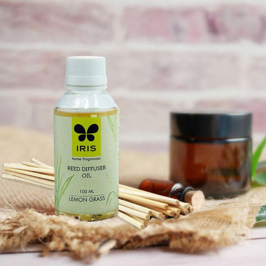 IRIS Lemongrass Reed Diffuser Refill Set - 100ml Oil