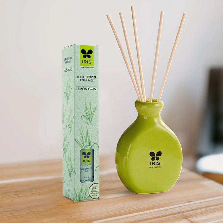 IRIS Lemongrass Reed Diffuser Refill Set - 100ml Oil
