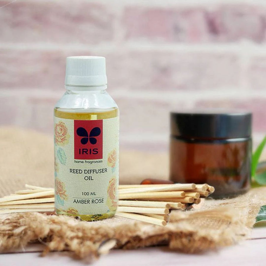 IRIS Amber Rose Reed Diffuser Refill Set – 100 ml Oil