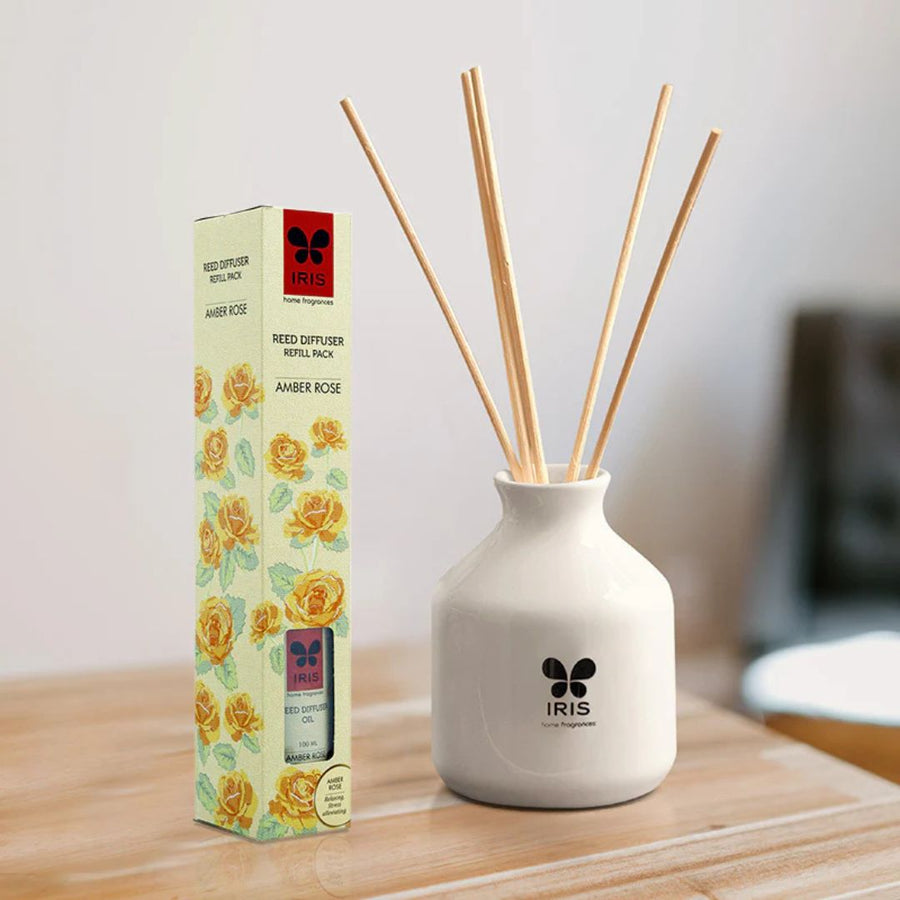 IRIS Amber Rose Reed Diffuser Refill Set – 100 ml Oil