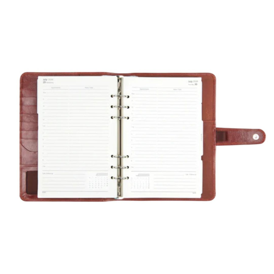 ELAN Leather Business Planner 2026 – Large Brown Dated Organizer