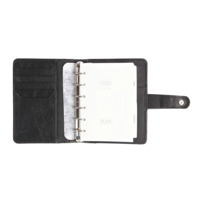 ELAN Leather Personal Planner 2026 – Pocket-Sized Organizer for Home & Travel (Black)