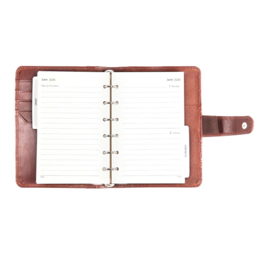 ELAN Leather Personal Planner 2026 – Organizer for Home & Travel (Brown)