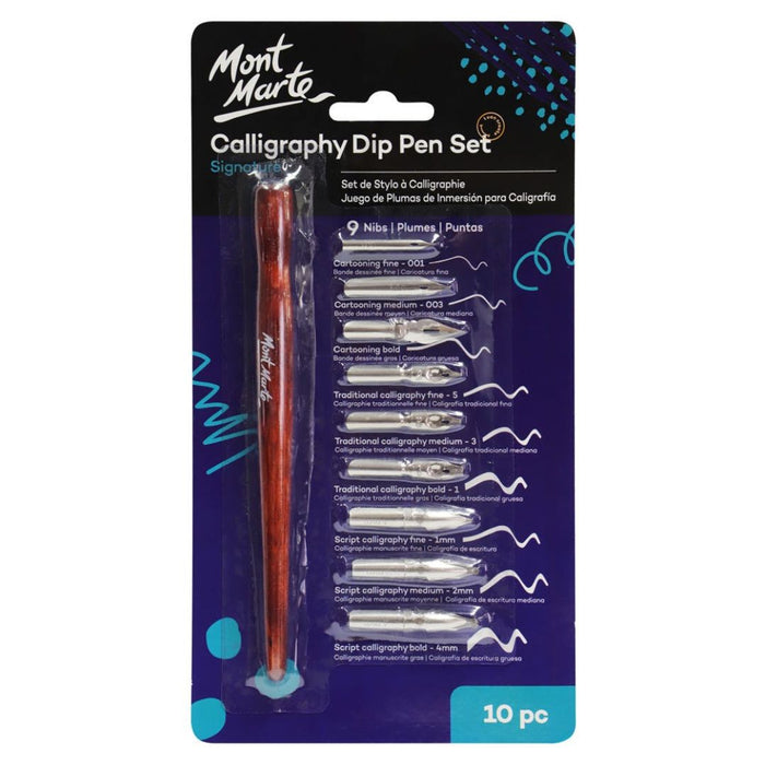 Mont Marte Signature Calligraphy Dip Pen Set – 10pcs
