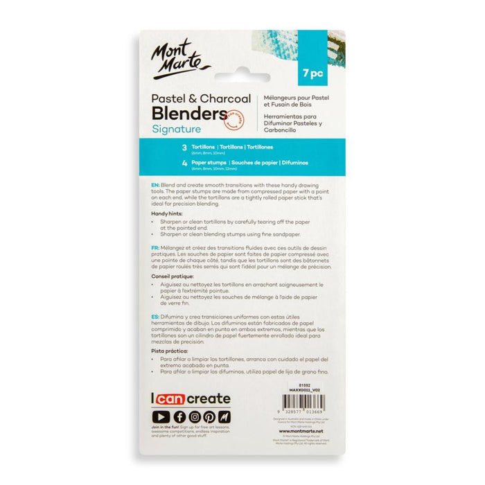 Mont Marte Pastel & Charcoal Blenders Signature Set – 7 Pc