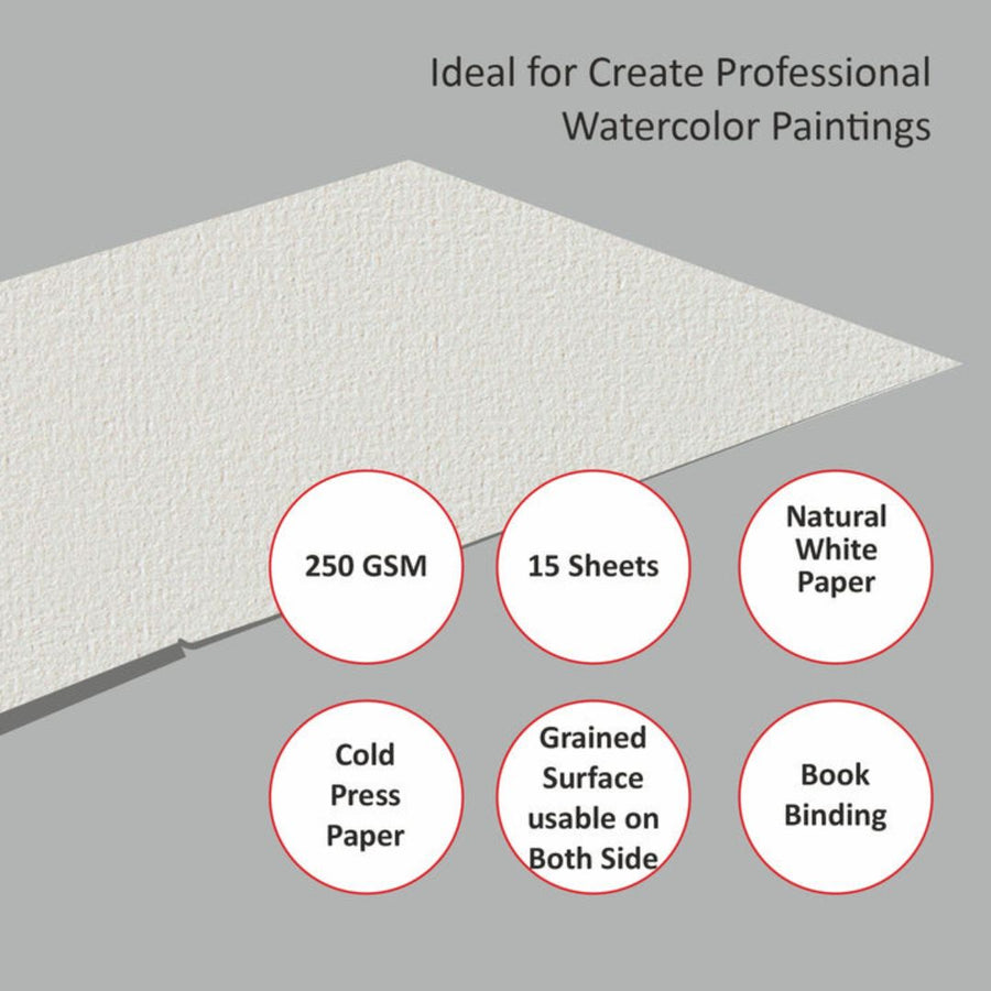 Anupam 100% Cotton Watercolour Paper Pad – A4 | 250 GSM