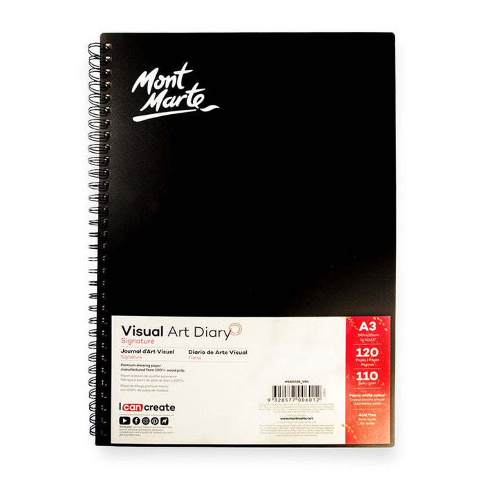 Mont Marte Signature Visual Art Diary – A3 | 110 GSM | 120 Pages