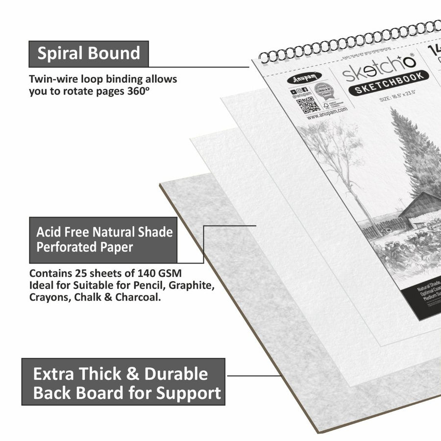Anupam Sketch-O Sketching & Drawing Sketchbook – A2