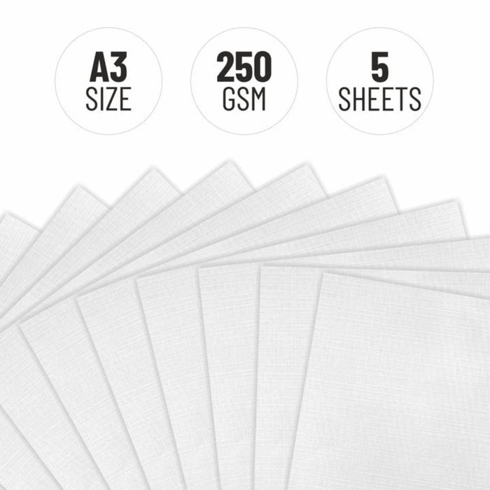 Anupam Oil Paper – Linen Embossed, Acid-Free | A3 | 250 GSM