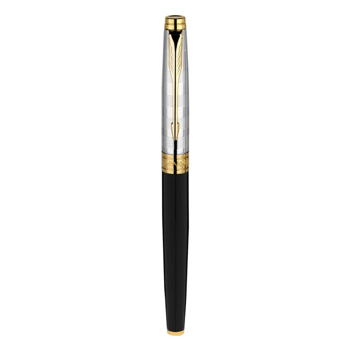 Parker Premium Aster Deluxe Fountain Pen – Black with Chrome Cap