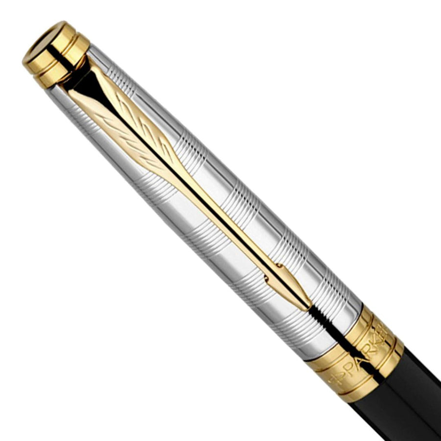 Parker Premium Aster Deluxe Fountain Pen – Black with Chrome Cap