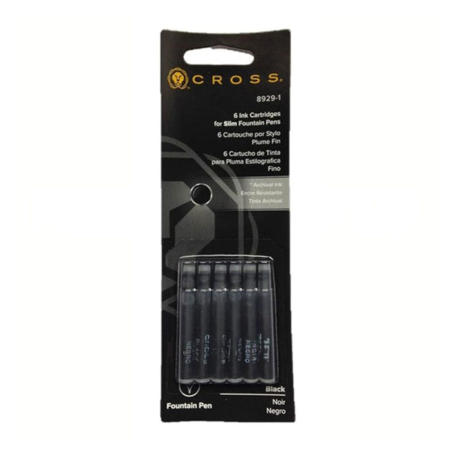 Cross Fountain Pen Ink Cartridges – Black (Model 8929-1) | Pack of 6