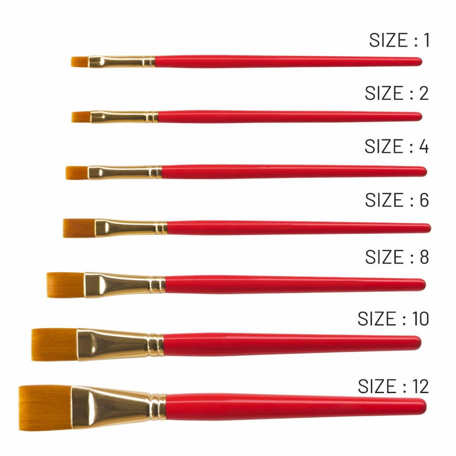 Anupam Flat Synthetic Painting Brush Set (Sr. 32) – Set of 7