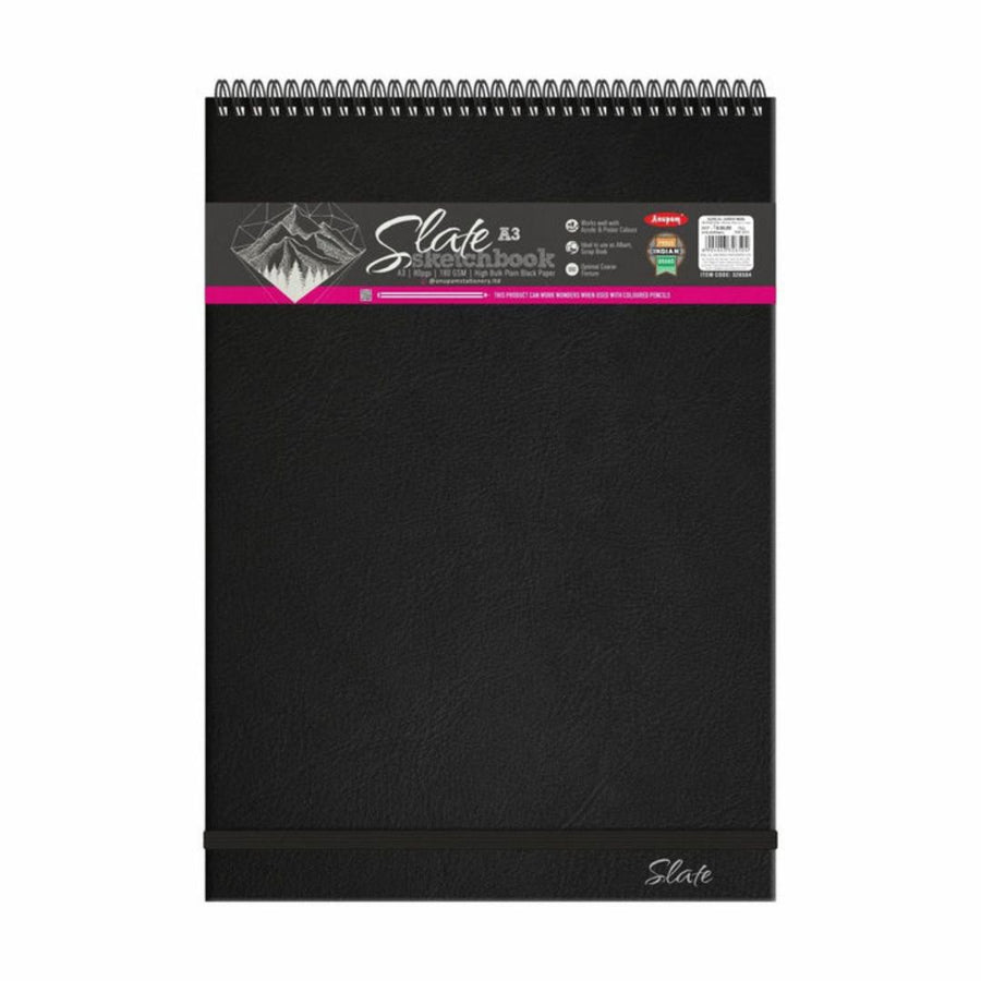 Anupam SketchO Slate Black Paper Sketchbook – A3