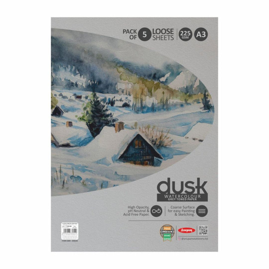 Anupam Dusk Grey Toned Paper – A3 | 225 GSM