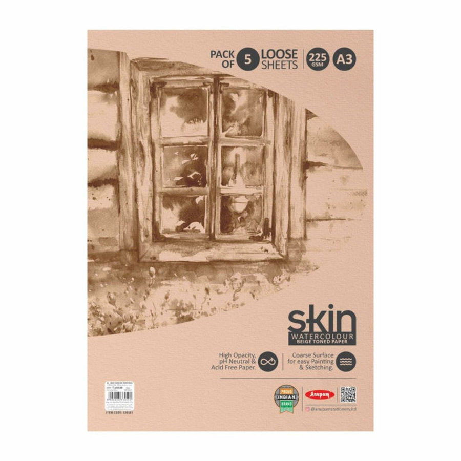 Anupam Skin Toned Watercolour Paper – 225 GSM | A3
