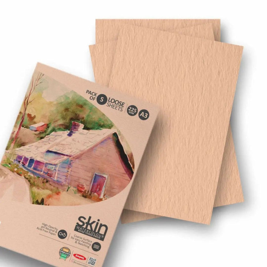 Anupam Skin Toned Watercolour Paper – 225 GSM | A3