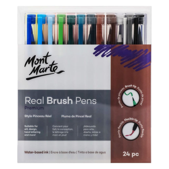 Mont Marte Real Brush Pens Premium – Set of 24
