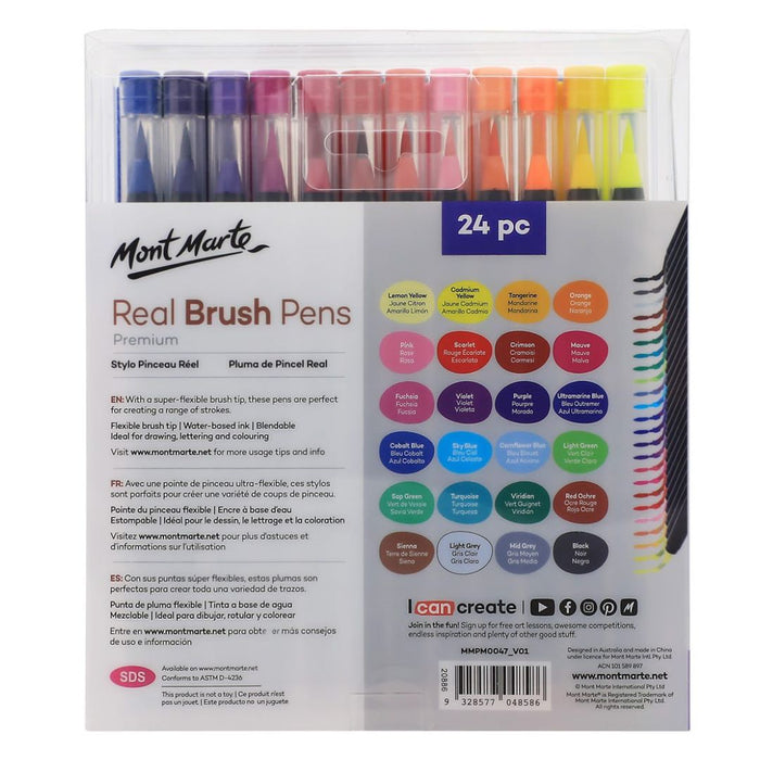Mont Marte Real Brush Pens Premium – Set of 24