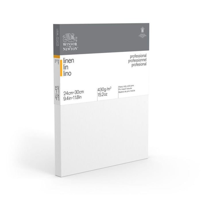 Winsor & Newton Professional White Primed Stretched Linen Canvas – Fine Grain – 24 x 30 cm (9.4" x 11.8")