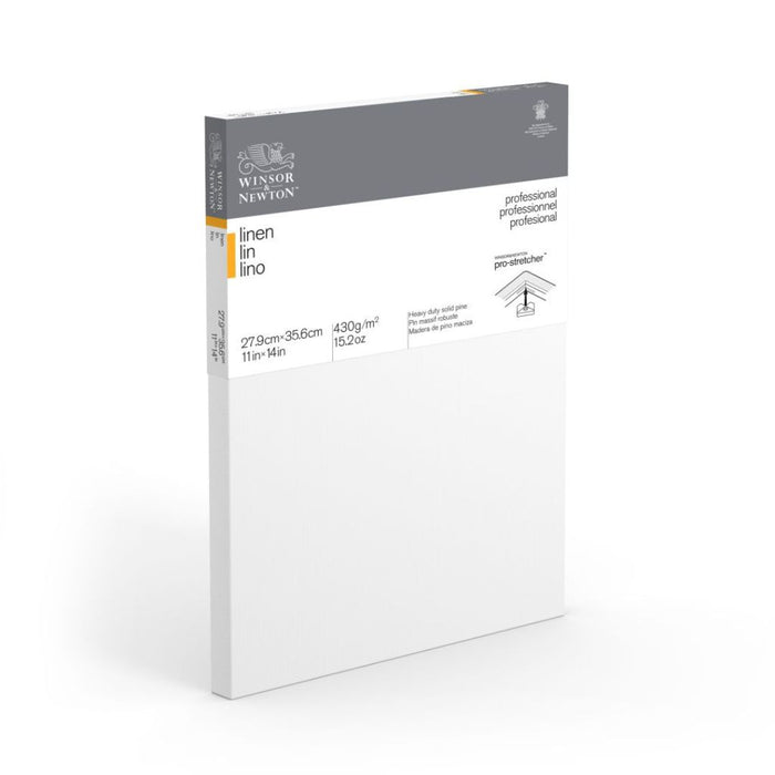 Winsor & Newton Professional White Primed Stretched Linen Canvas – Fine Grain – 27.9 x 35.6 cm (11" x 14")