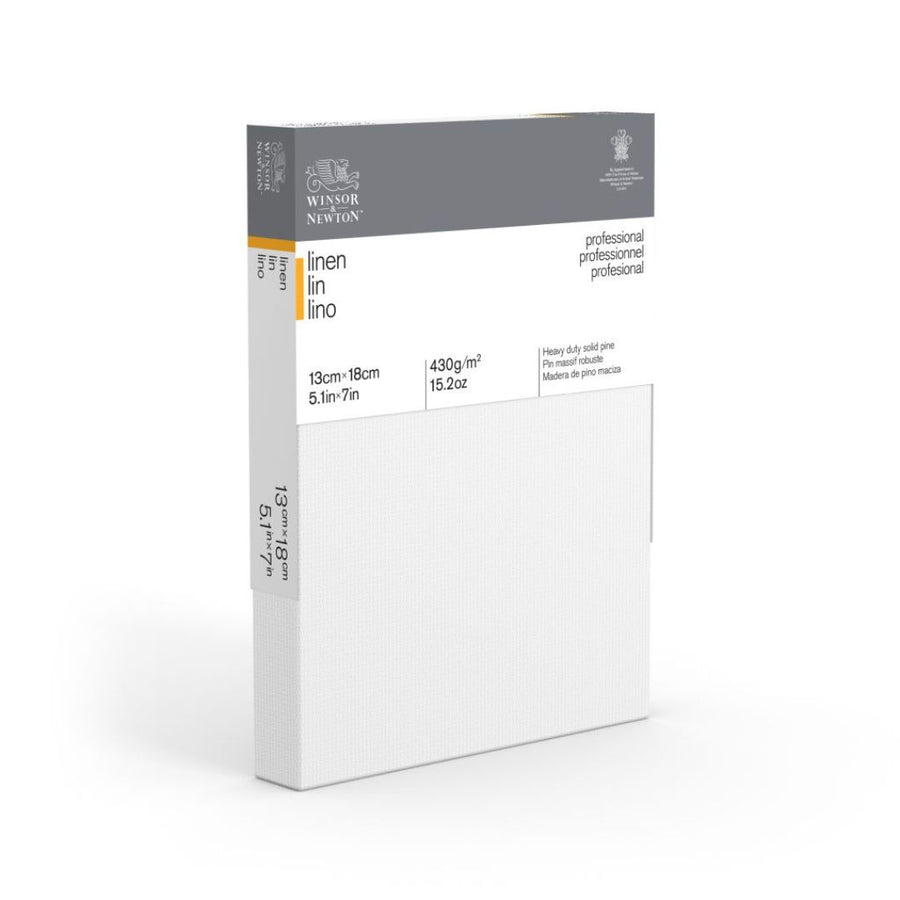 Winsor & Newton Professional White Primed Stretched Linen Canvas – Fine Grain – 13 x 18 cm (5.1" x 7")